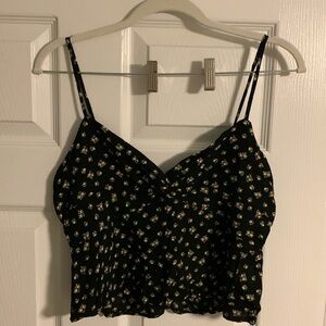 AMERICAN EAGLE black tank with flower design in size medium